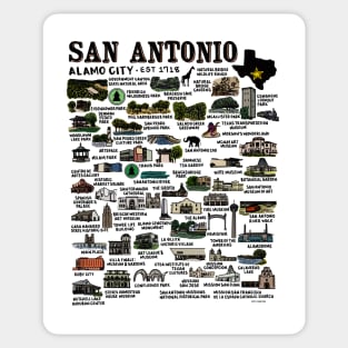 San Antonio Map Sticker